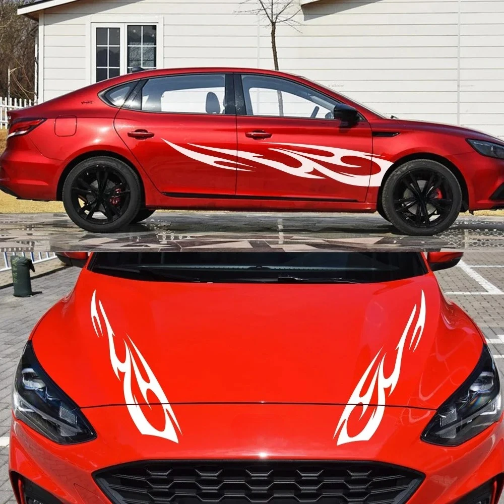 

4PCS Car Door Side Stickers Hood Cover Decals Waterproof Vinyl Film Decoration Automobiles DIY Sports Styling Tuning Accessories