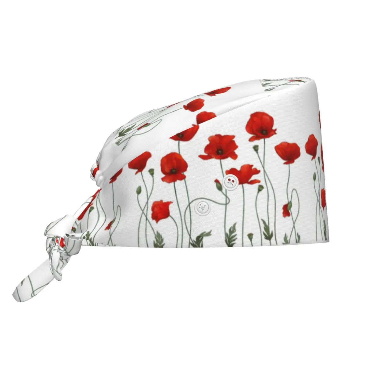 Медицинская шапочка Poppy Stems Scrub Hat для врачей и хирургов, унисекс, регулируемая, для медсестер и стоматологов