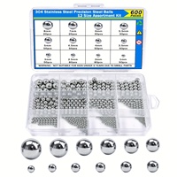 600pcs Stainless Steel Bearing Balls Kit, 12 Sizes 1-8mm (1/2/2.5/3/3.5/4/4.5/5/5.5/6/7/8mm) for Bicycle/Machinery/Industrial Us