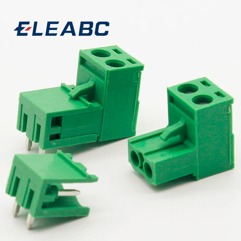 10 sets ht5.08 2pin Right angle Terminal plug type 300V 10A 5.08mm pitch connector pcb screw terminal block