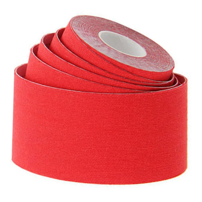 NEW-2X Kinesiology Athletic Tape-Sports Injury Tape For Knee,Muscle Support-Adhesive Kinetic Tape Tape Red & Skin Color