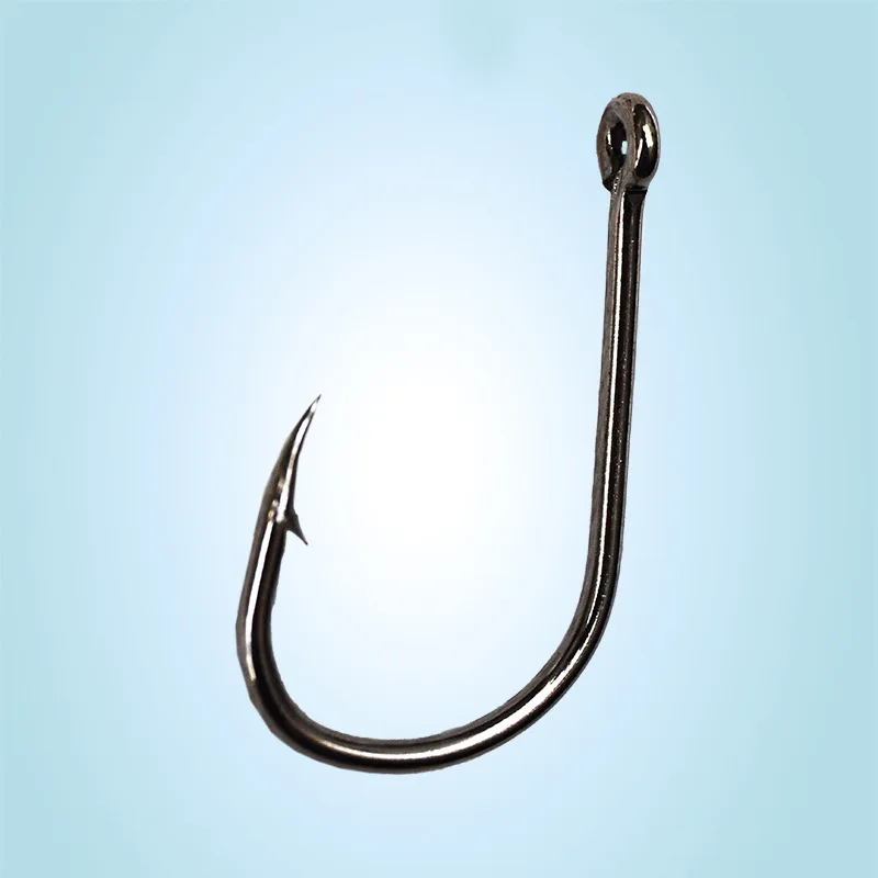 200Pcs Fishing Hooks Eyed Circle Jighead Hook 3#-12# Barbed Fishhooks for Carp Fishery Fishing Material Goods Accessories Pesca