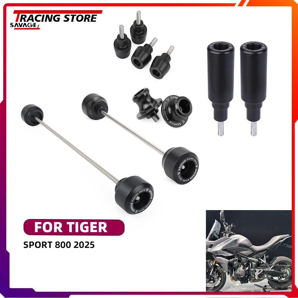

Wheel Axle Spindle Fork Slider Guard Crash Protector For Tiger Sport 800 2025 Frame Sliders Guard Fender Mudguard Fork Sliders