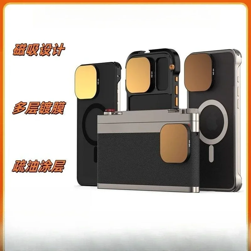 For square magnetic attraction, the filter set is suitable for 13141516pro metal max mobile phone case.