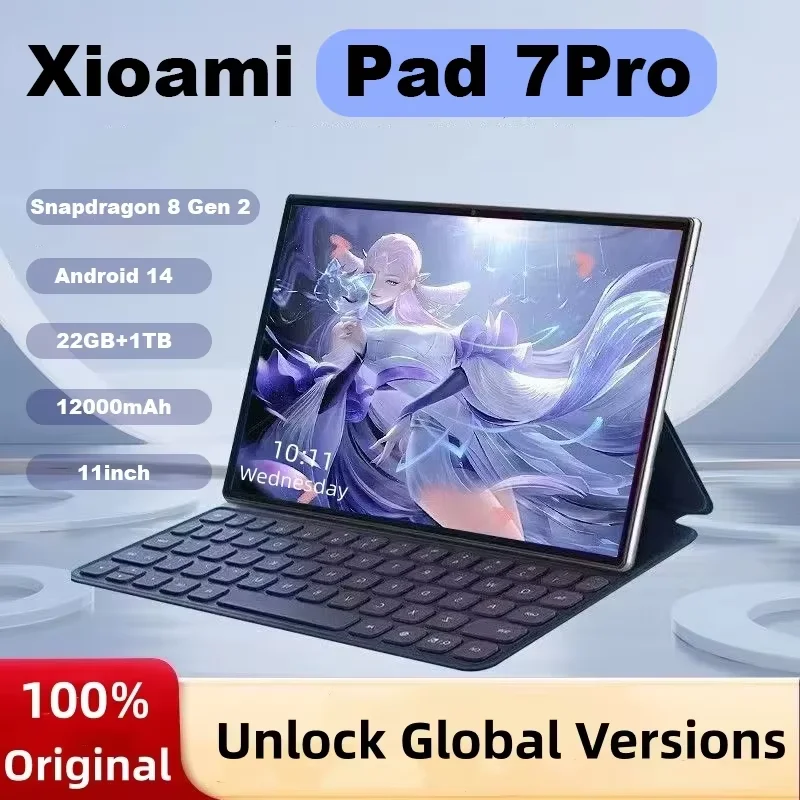 2025 nouvelle édition mondiale originale tablette PC Pad 7S Pro Snapdragon 8gen2 Android 14 HD 4K 22GB + 2TB 5G tablette double SIM WIFI tablette