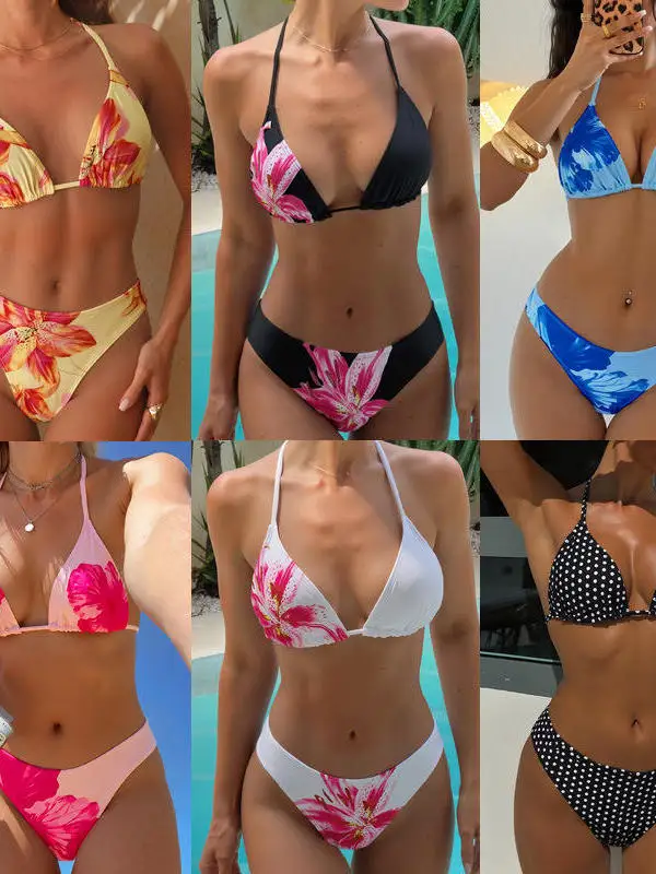 

Сексуальный купальник-бикини с принтом, комплект из двух частей, женский купальник без бретелек, повседневный купальник для серфинга, модный пляжный наряд 2026 года, хит продаж