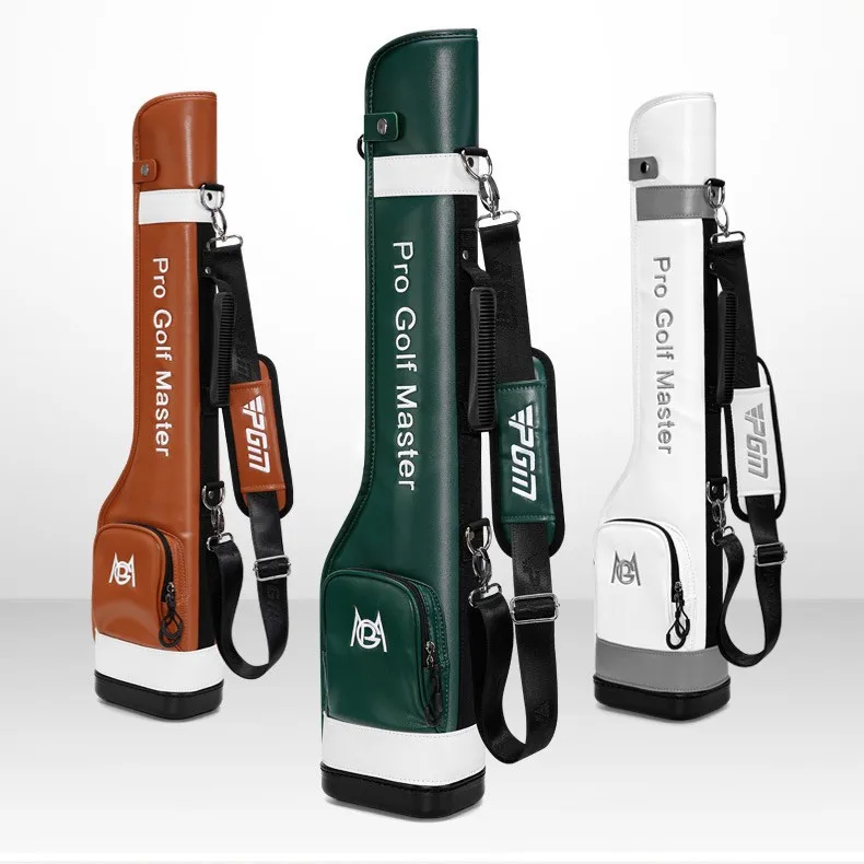 

PGM golf half bag, portable ball bag waterproof microfiber leather, easy to clean can hold 5 clubs