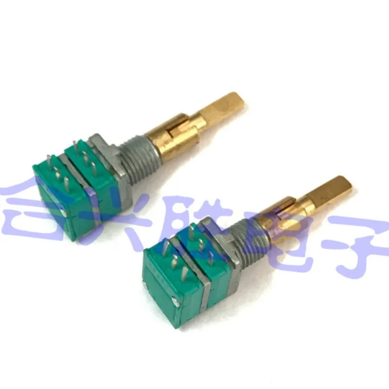 Potentiomètre de précision à Double arbre, Type RK097, amplificateur de puissance B10K, Volume de Navigation Audio de voiture sans interrupteur, 1 pièce