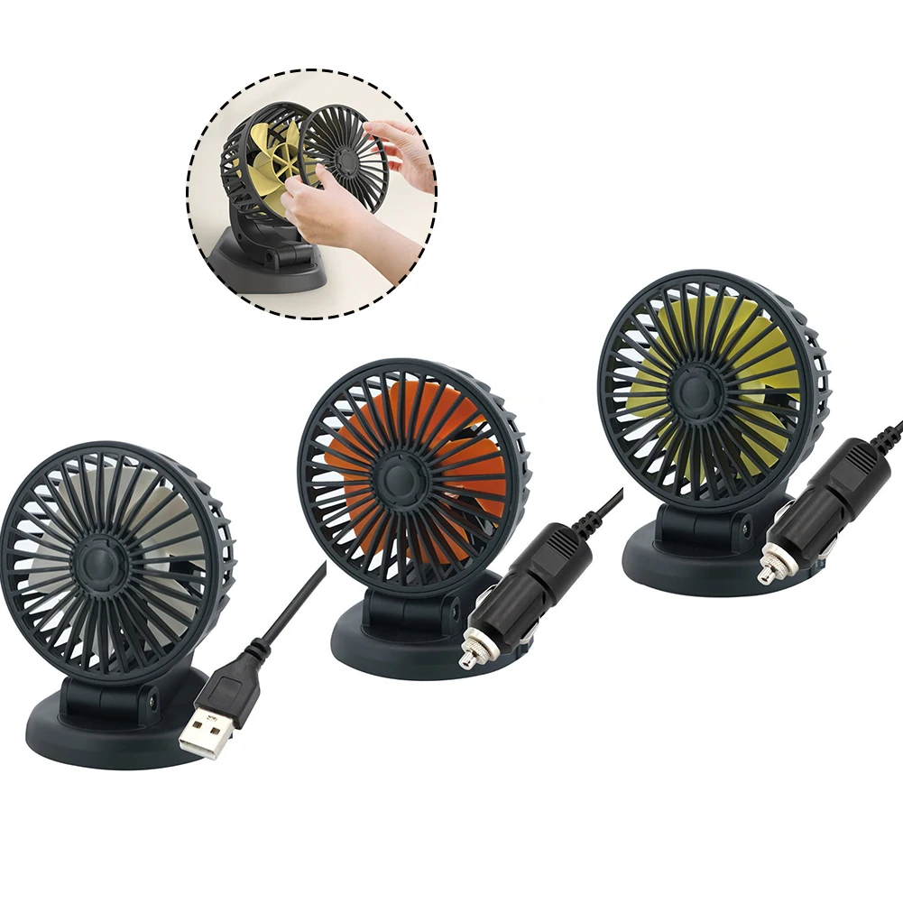 

1set Car Electric Fan 12/24V Large Truck Car USB Interface Air Conditioning Small Fan Workshop Equipment Power Tools Accessories