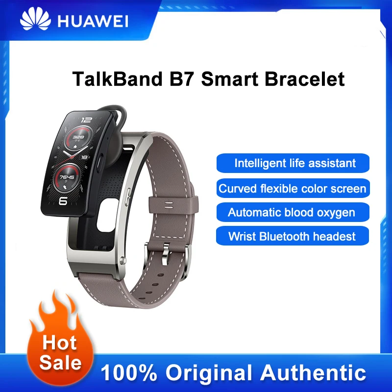 Huawei TalkBand B7 Smart Bracelet Heart Rate Blood Oxygen Health Monitoring AMOLED Screen Bluetooth Headset Wristband SmartWatch