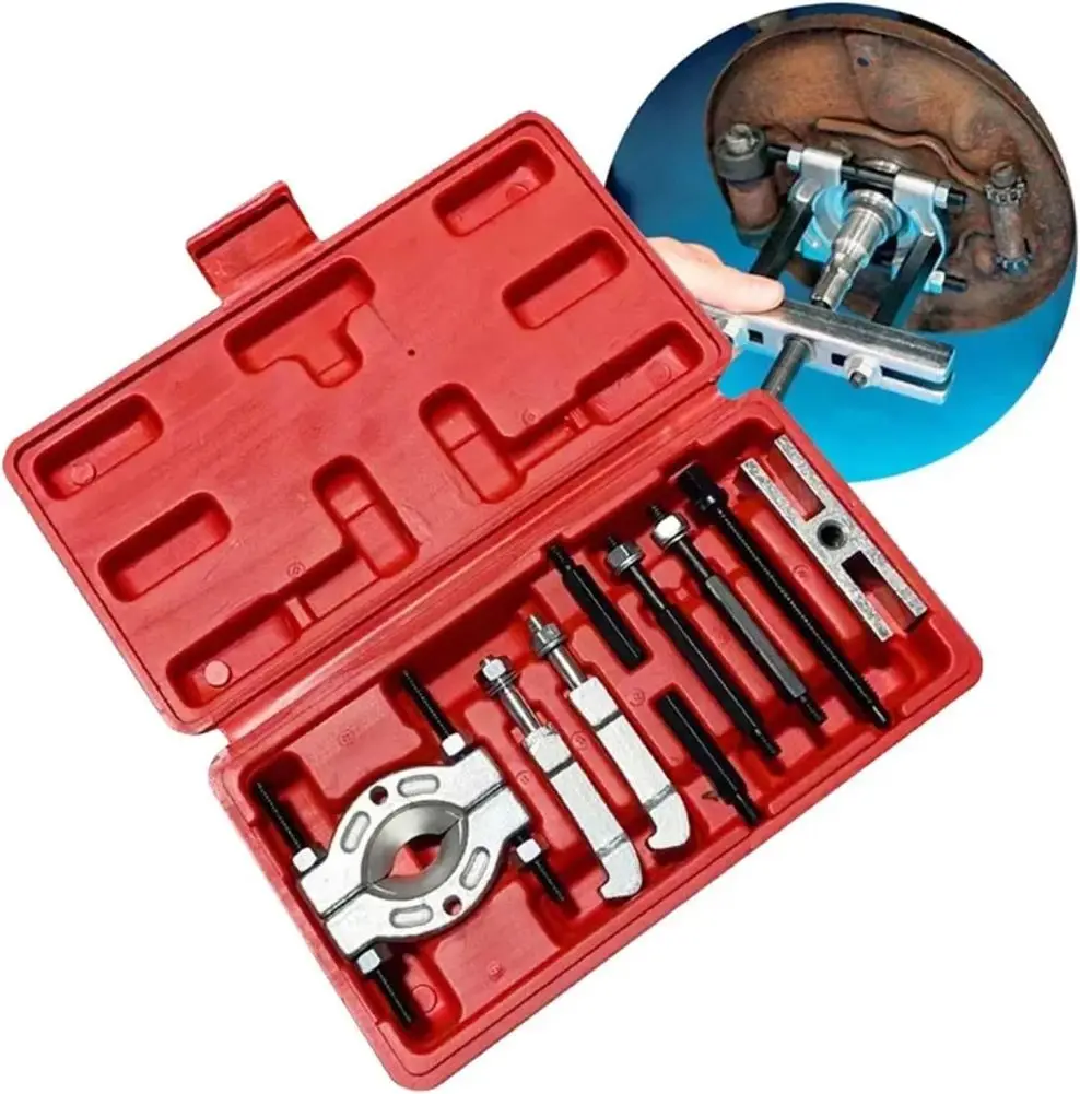 

9Pcs Bearing Puller Set Heavy Duty Steel Pinion Wheel Bearing Separator Kit With Jaws Pinion Wheel Hub Axle Puller Extractor