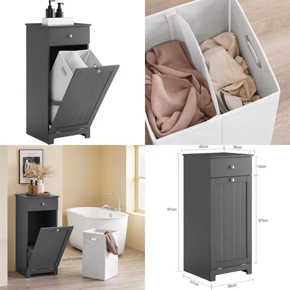 

Отдельно стоящий тонкий шкаф для белья с наклонным ящиком и скрытой корзиной для решения для хранения в ванной комнате