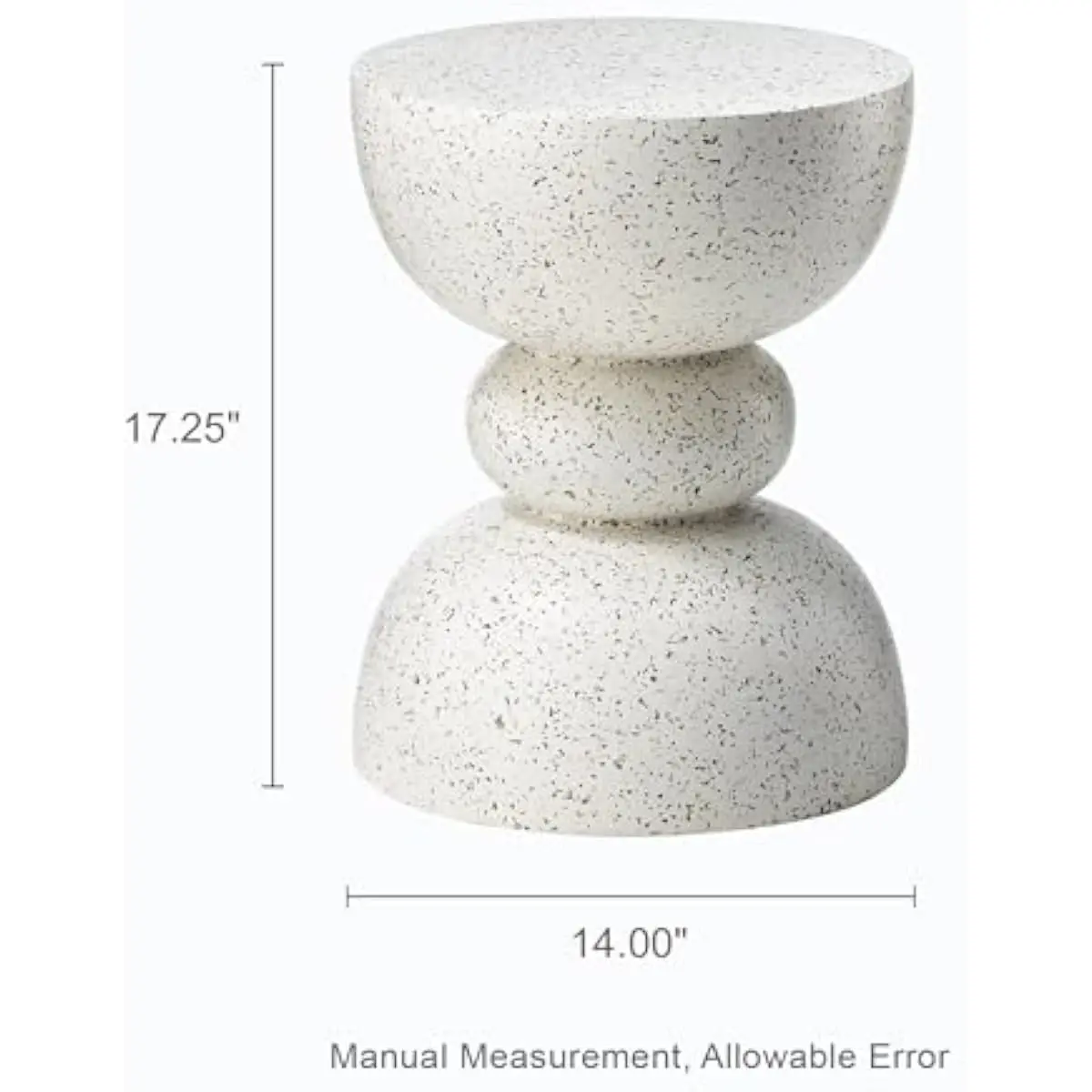 Small Round Side Table MgO Material with Faux Terrazzo Design, Accent Nightstand Garden Stool Plant Stand for Bedroom Patio