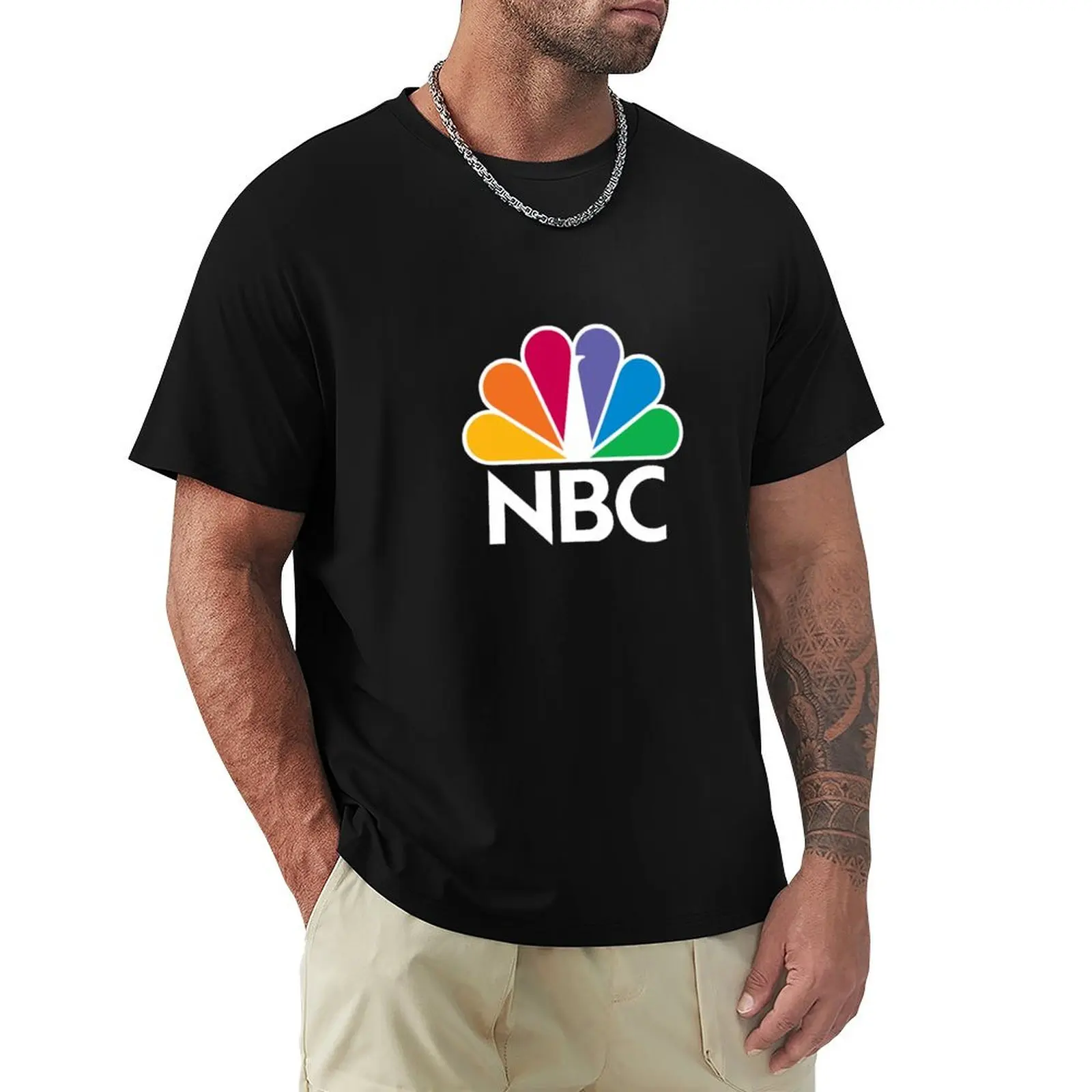 

NBC Logo - White T-Shirt T-Shirt oversized graphic tee cheap stuff vintage graphic tee men t shirt