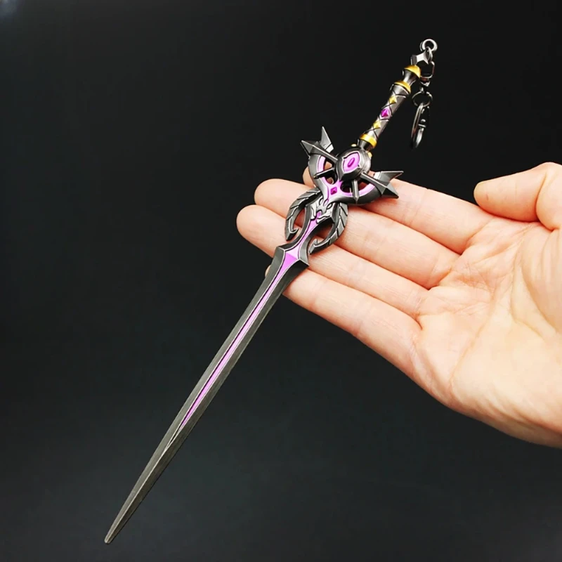 22cm/8.66in Genshin Impact Sword of Corruption keychain Accessories katana knife Metal Sword Weapon Model Craft Gift Toy for Boy