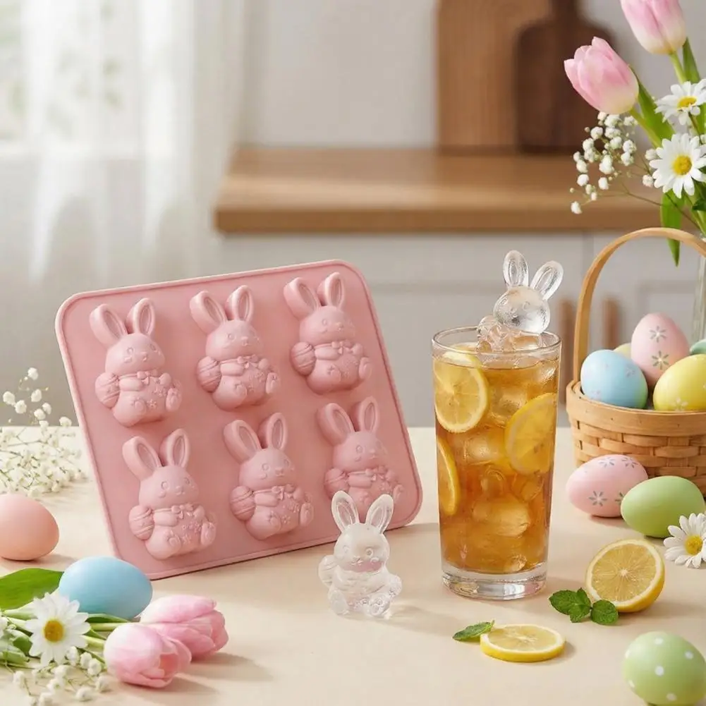 Easter Ice Tray Mold Easter Bunny Mold Set 3d Silicone Ice Tray Food-grade Safe Non-stick Baking Chocolate Cake Jelly Fudge - view 2