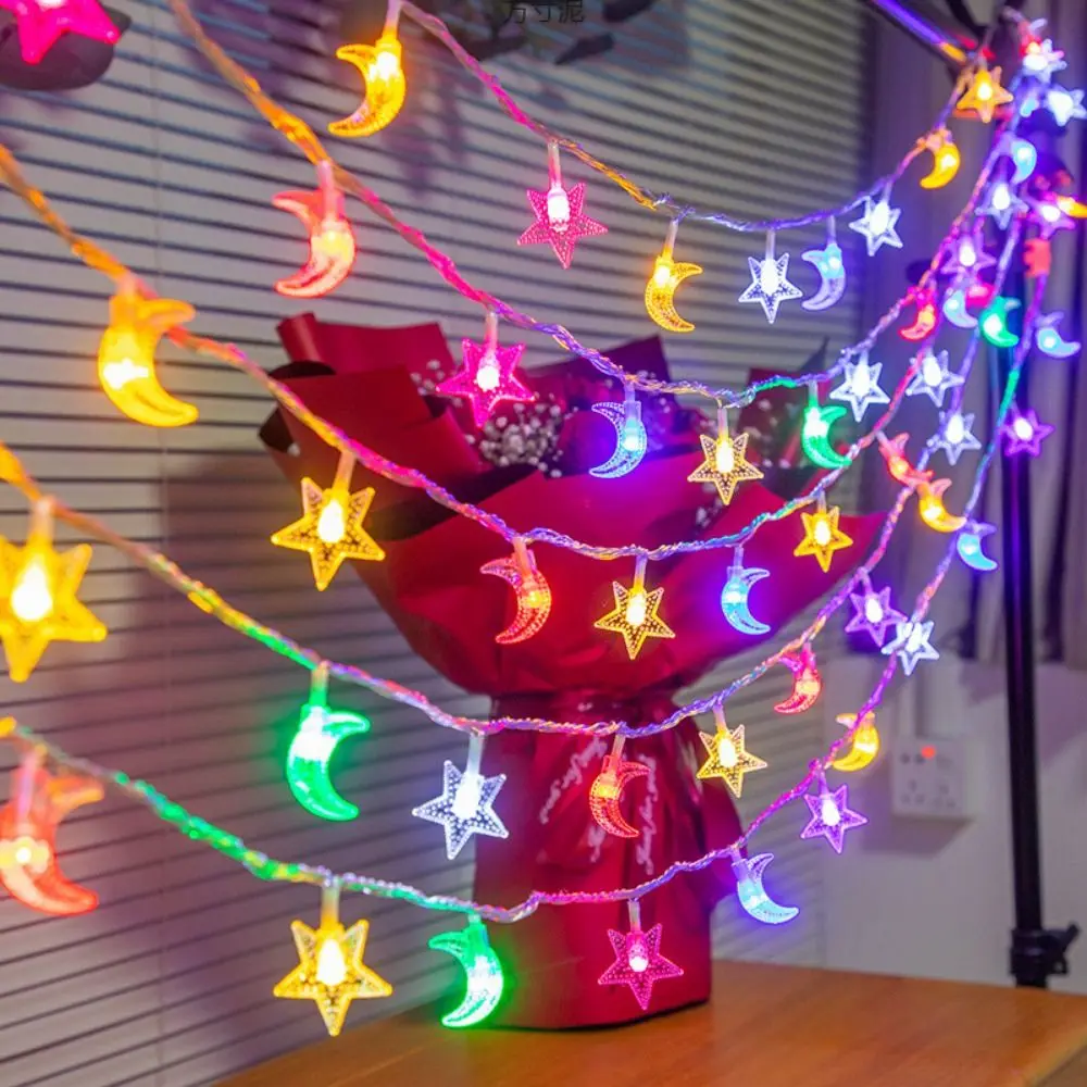 

Easy To Install 5M Star Moon Light String Colorful Beautiful Led Fairy Lights Secure Portable Decorative Lights Gift