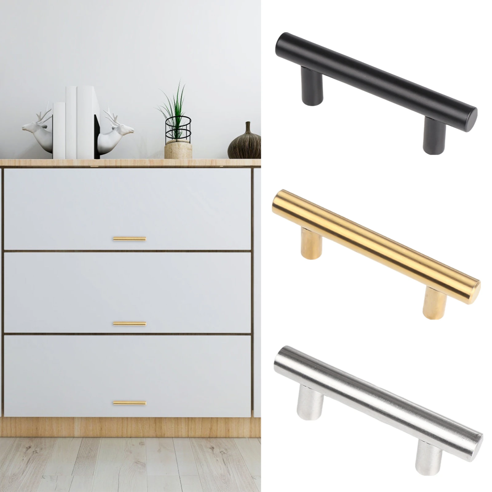 Cabinet Pulls Kitchen Cabinet Handles Easy to Install With Comfortable Grip Door Handles for Cabinets Drawers Toilet Lids