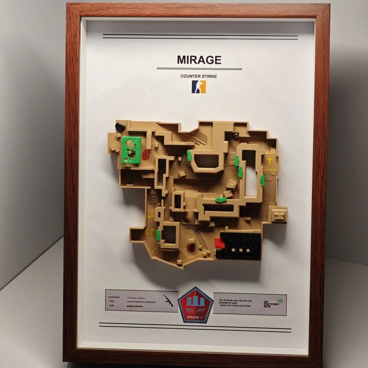 

3D CS2 Map Topographic Art Frame, Collector's Display for Gamers & Unique Gaming Room Wall Decor，Ultimate Gift for Hardcore Fans