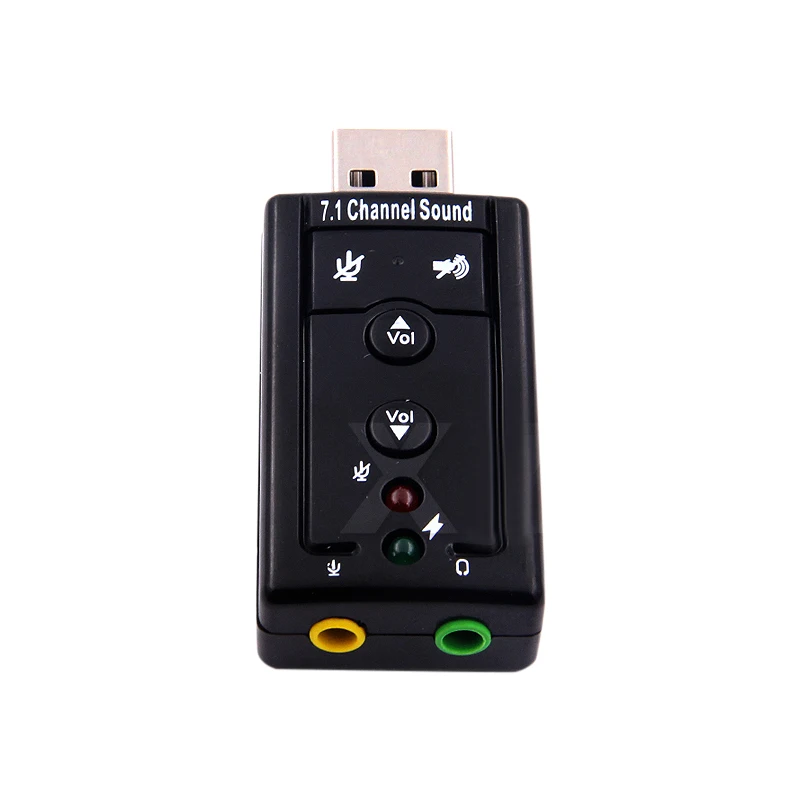 1pcs External USB AUDIO SOUND CARD ADAPTER VIRTUAL 7.1 USB 2.0 Mic Speaker Audio Headset Microphone 3.5mm Jack Converter
