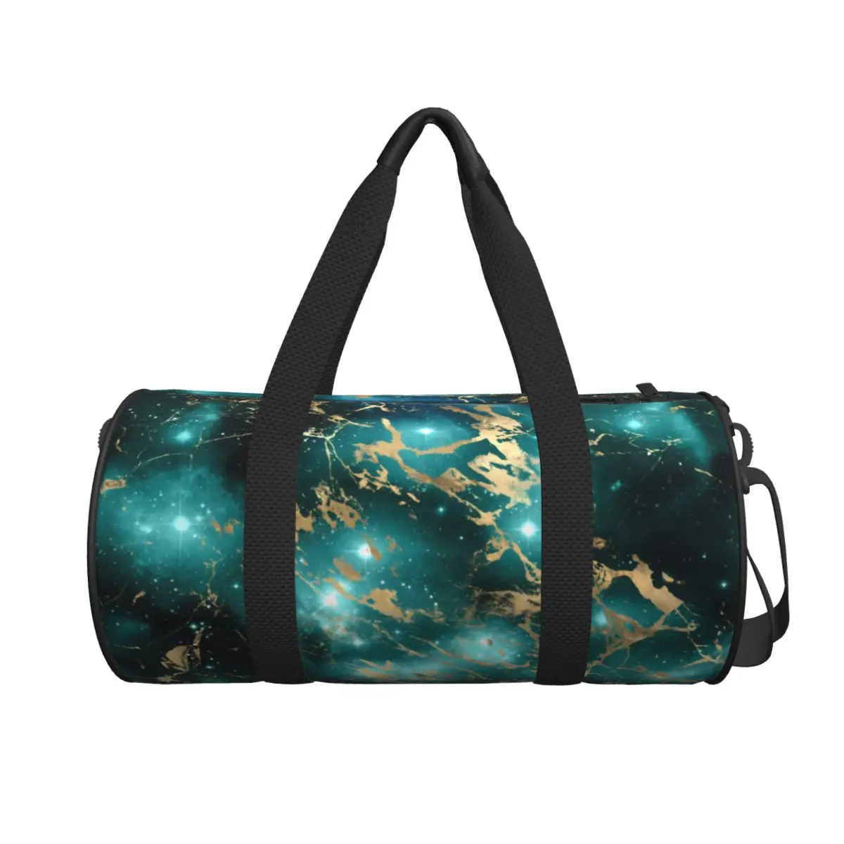 

Вместительная мраморная сумка для спортзала, Золотые спортивные сумки из ткани Оксфорд с изображением звездной ночи, вместительная сумка для тренировок, Индивидуальная сумка, сумка для фитнеса с графическим рисунком для пар
