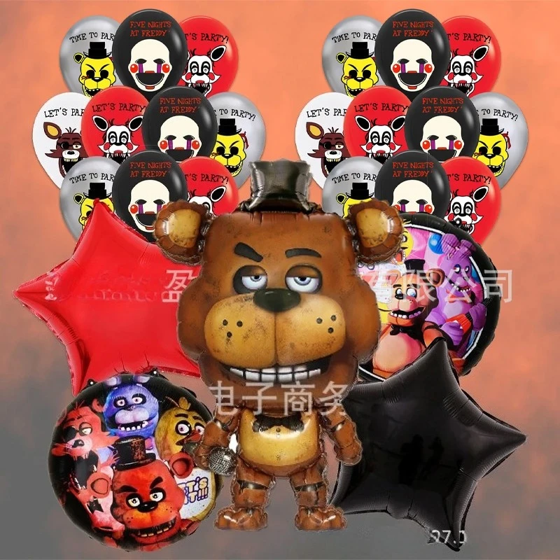 FNAF globo de aluminio figura de Anime globo con números para niños decoración de fiesta de feliz cumpleaños globos de aire para Baby Shower regalo de decoración del hogar
