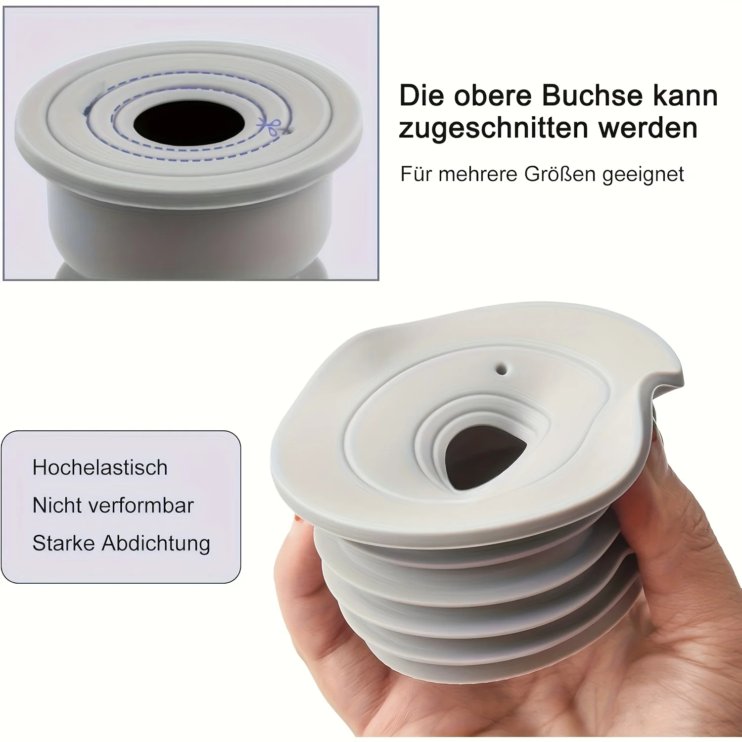 2pcs Gray Washing Machine Drain Hose Sealing Rings Specialized Wastewater Pipe O-Ring Plumbing Gasket Compact Design