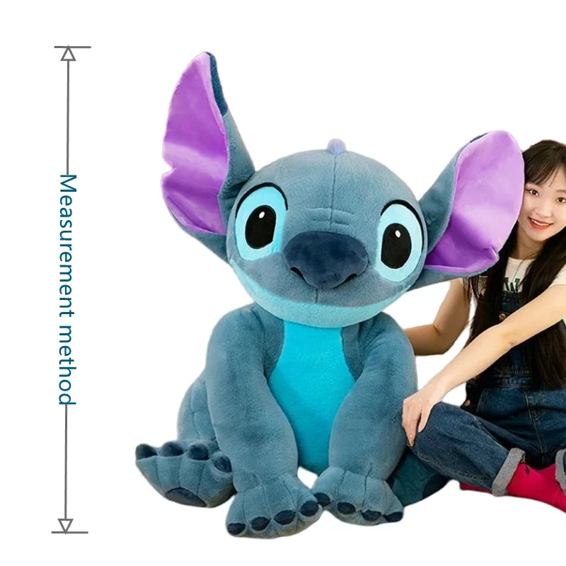 Disney-peluche de Lilo & stitch de gran tamaño, muñeco de peluche Kawaii, Animal de dibujos animados, almohada para dormir, juguete suave para niños, regalo para niñas