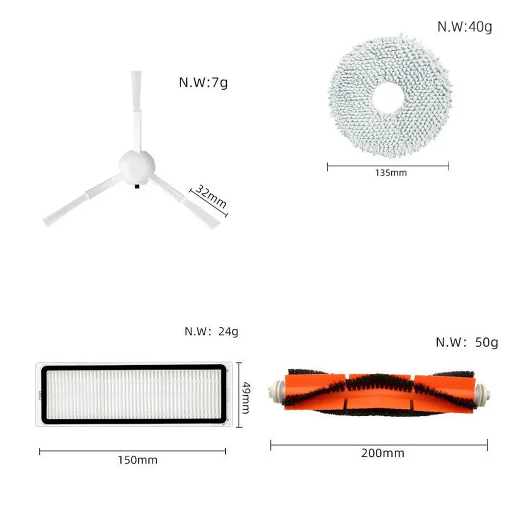 Filter HEPA Tas Debu Sikat Sisi Utama untuk Xiaomi Dreame S10 / S10 Pro Komponen Pengganti Pembersih Vakum Robot