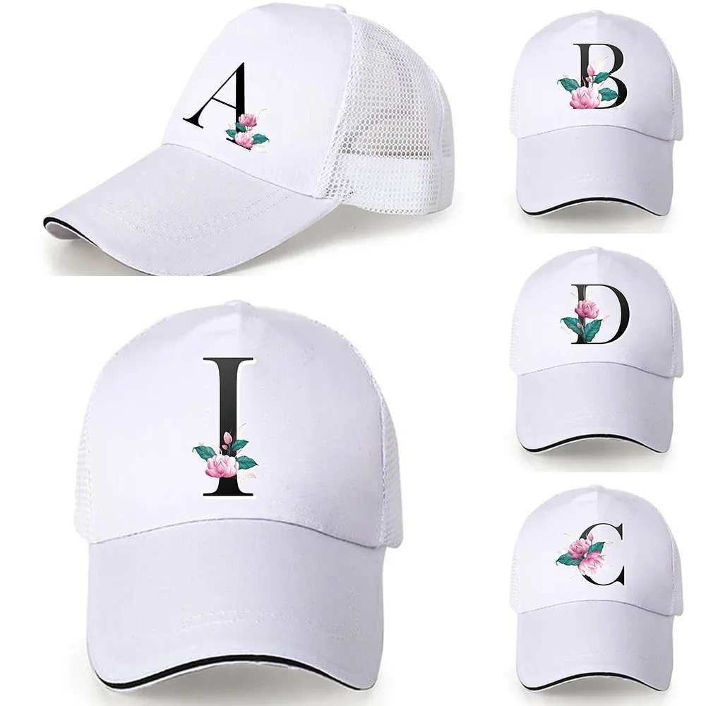 Female Adjustable Hip Hop Hats Summer Baseball Cap Women Snapback Hat Mesh Caps Whitemarble Breathable Mesh Sun Hat for Ladies