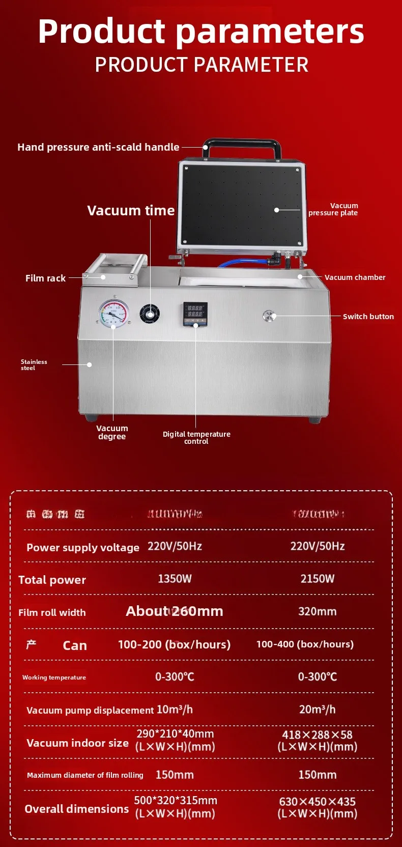 Confezionatrice commerciale per pelle sottovuoto automatica