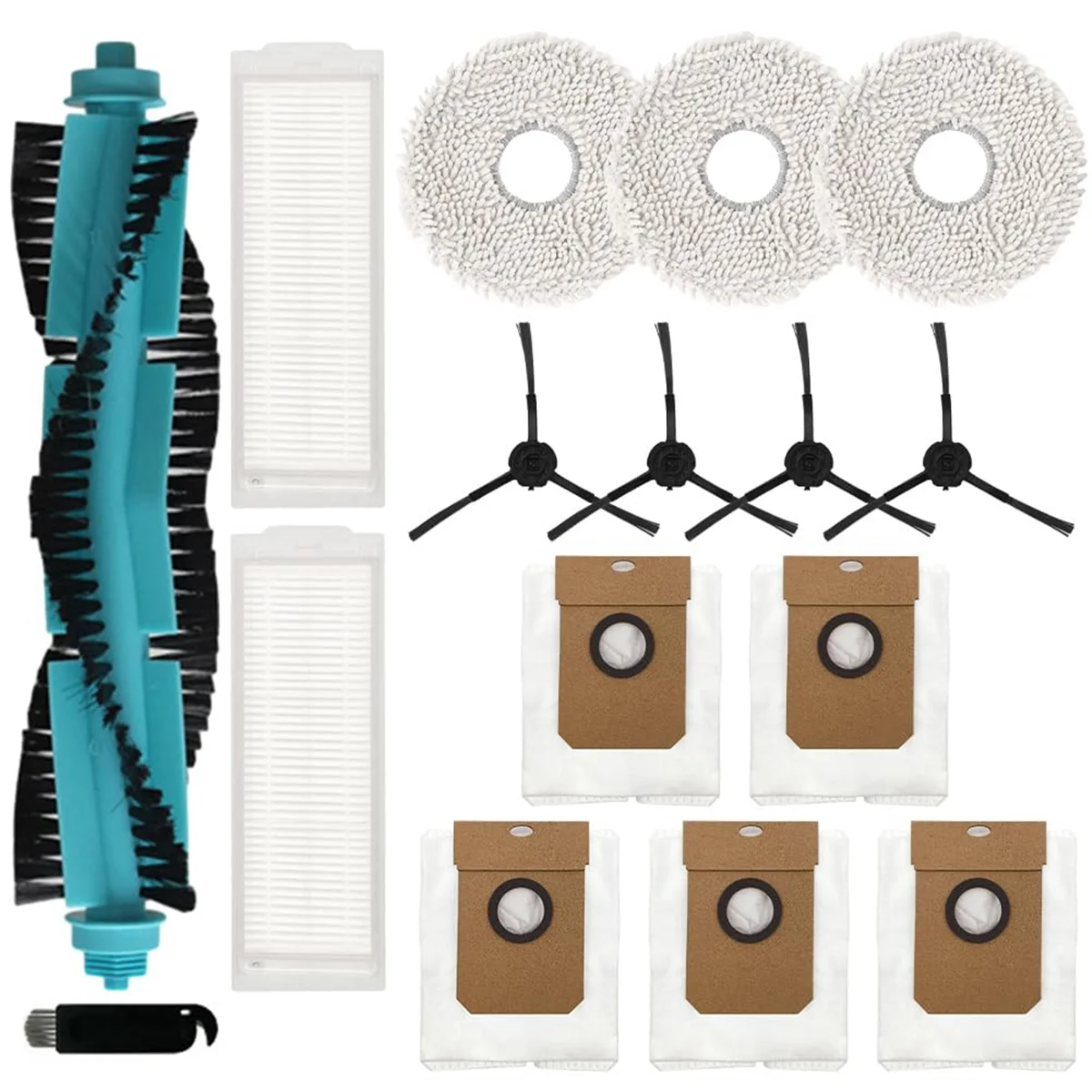 Accessory Kit Compatible with for 11090 Robot Vacuum Cleaners - Roller Brush,Filters,Mop Cloths