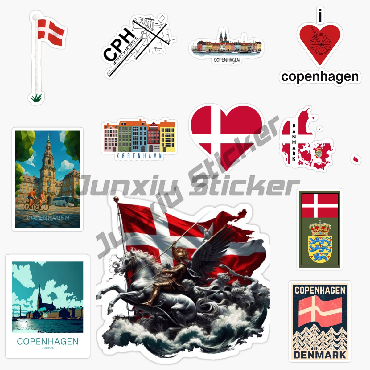 

Copenhagen Is The Capital City and Port of The Kingdom of Denmark Vinyl Self-Adhesive Car Sticker Scenery Travel Car Accessories