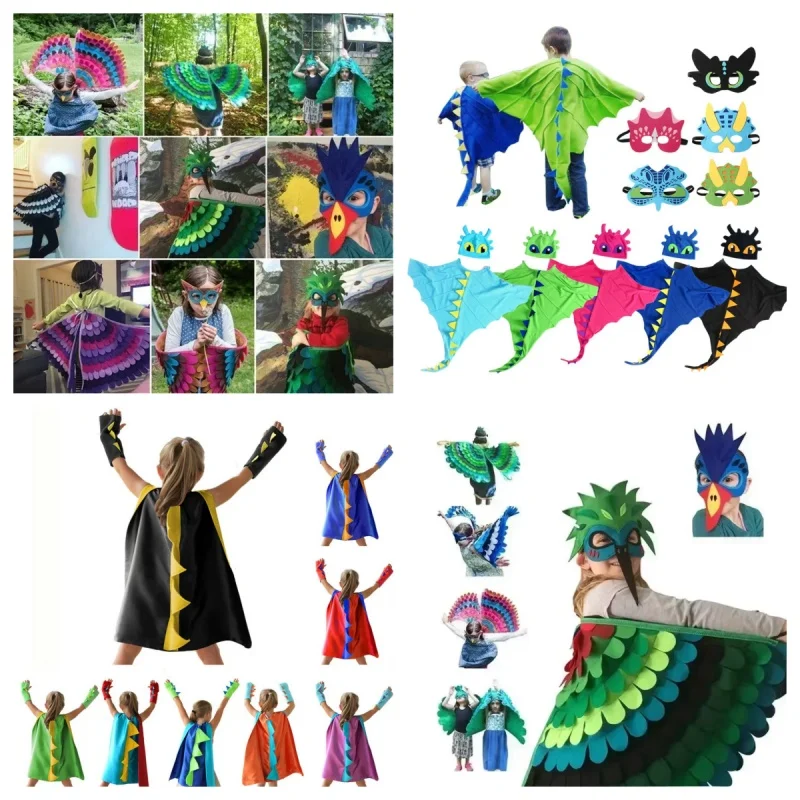 

Плащ с крыльями павлина совы, костюм для косплея, сценическое представление, фетровая накидка с птицей и маской, плащ для вечеринки на Хэллоуин, костюмы, подарок на день рождения