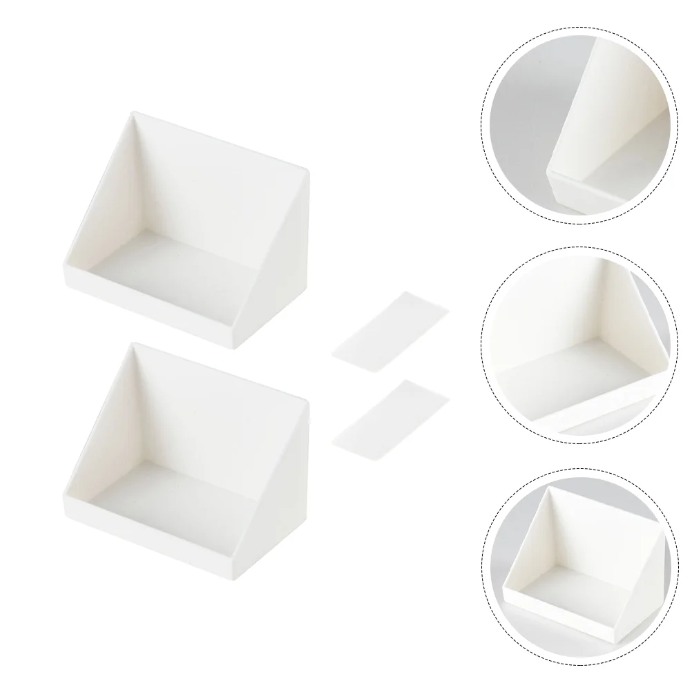 

2 Sets Oblique Storage Box Wall-mounted Rack Bathroom Shelf Cosmetics Multifunctional