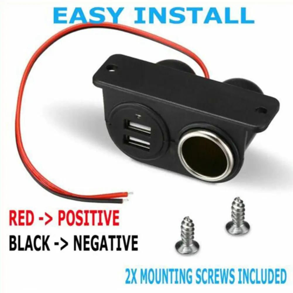 

Car Charger USB Ports Socket DC 5V 3.1A Dual USB Built-In Adapter Multifunctional Charger Socket Adapter Accessories 2024