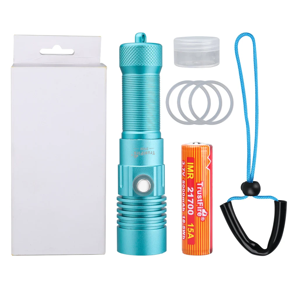 

TrustFire DV22 2000 люмен фонарик для дайвинга подводный 251 метров подводной фонарик 21700 перезаряжаемый фонарь