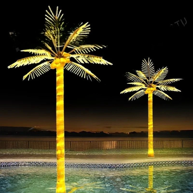 Simulation coconut tree 3 meters luminous coconut tree, waterproof landscape light tree project courtyard square
