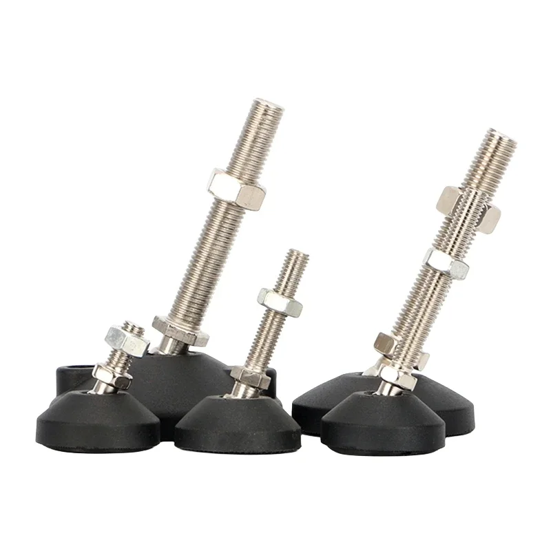 4pcs Universal Adjustable Furniture Levelling Feet M8/M10/M12 Screw Leg Stopper Swivel Base Articulating Lathe Legs Glide Pad