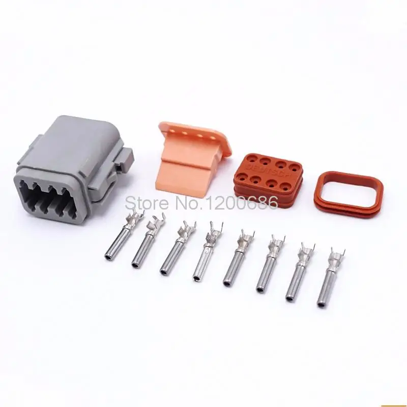 

10Kits Female 8 Pin/Way Deutsch Waterproof Sealed Auto Wire Connector Plug Sets DT06-8S