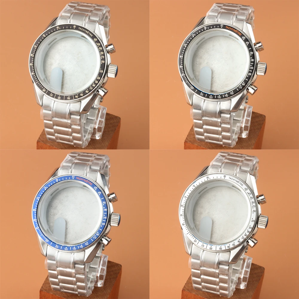 

Silver 40mm VK63 Watch Case Stainless Steel Fit VK63 VK64 Quartz Chronograph Automatic Movement 32.5mm Dial Watch Accessories