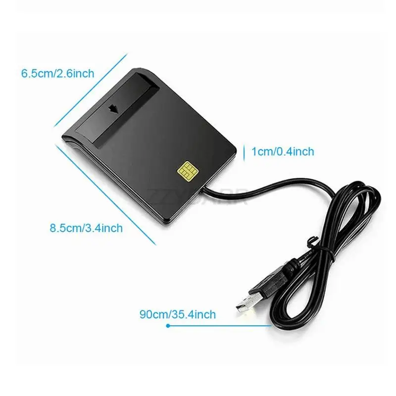 4 in 1 USB Smart ID Card Reader Smart USB SIM Card Reader for IC/ID CAC TF SD Bank Card SIM Card Reader USB-CCID ISO Connector