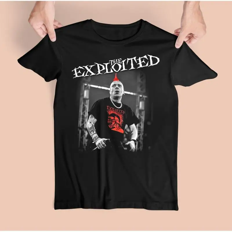 تي شيرت Wattie Live The Exploited Cotton أسود بالحجم الكامل Ag008