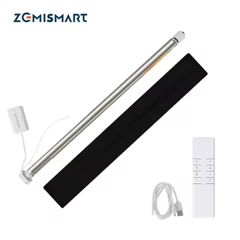 Zemismart Zigbee Roller Shade Blinds Motor for 17mm 25mm 28mm Tube Rechargeable Curtain Engine Work with Tuya Alexa Google Home