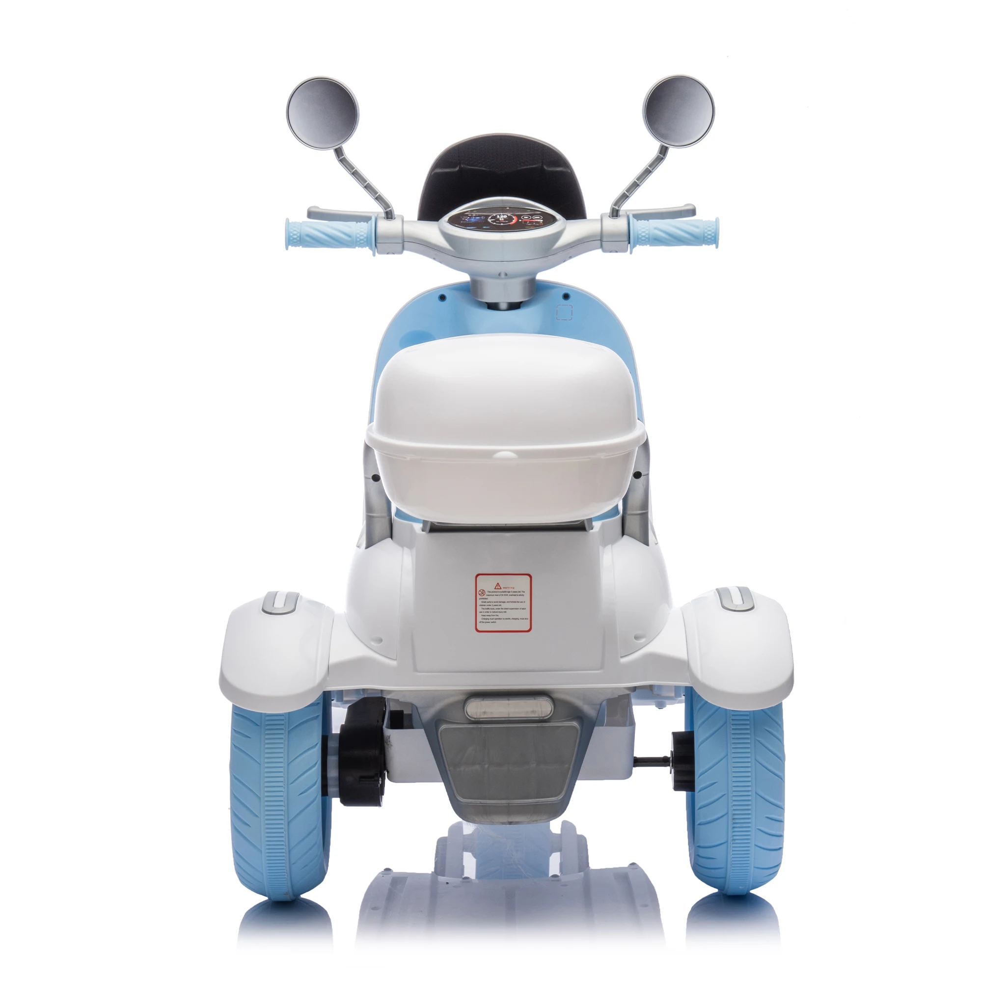 Passeio da motocicleta elétrica no brinquedo dobro dos miúdos com começo lento, jogador multi-function, caixa de armazenamento extragrande, crianças, 3-6 anos