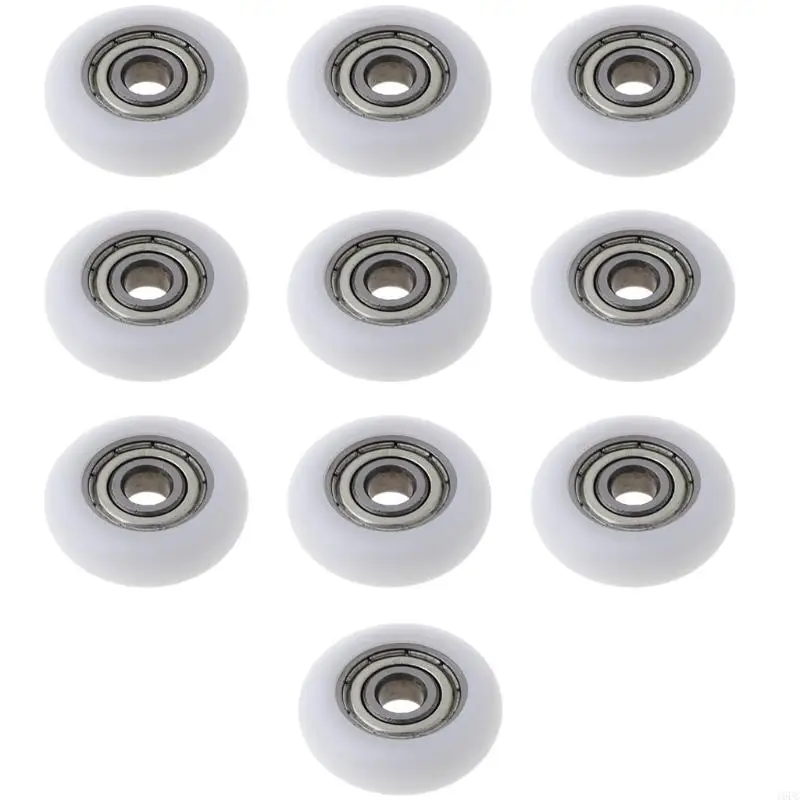 

16FC 10 Pcs 5x23x7.3mm Nylon Plastic Carbon Steel Bearings Pulley Embedded Gro