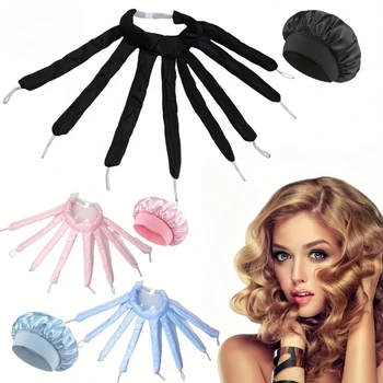 2Pcs Heatless Curling Iron Headbands Night Cap Octopus Curling Iron Soft Overnight…