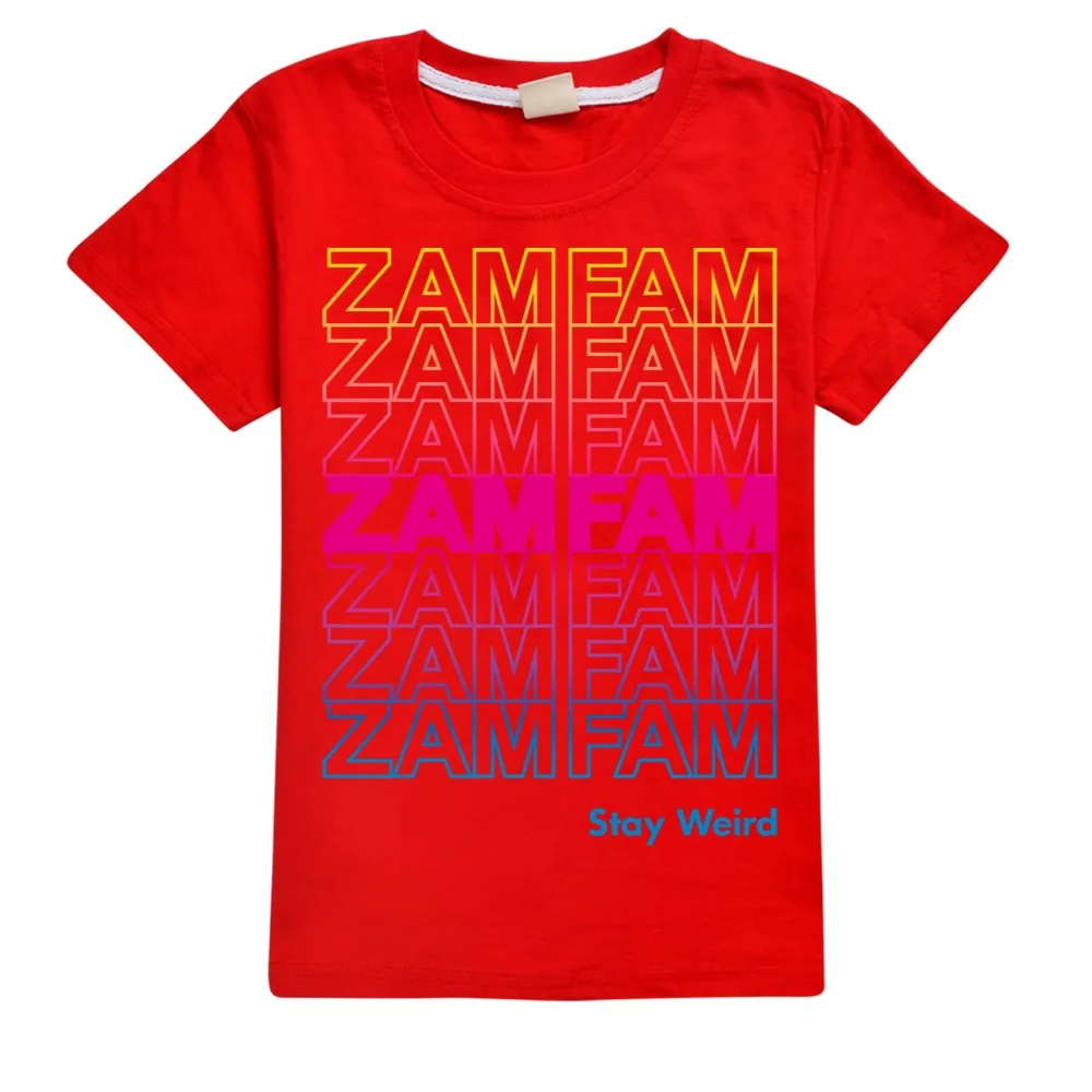 Camiseta de moda de verano para niños y niñas, 100% de algodón, ropa corta de dibujos animados, ZAMFAM, 629