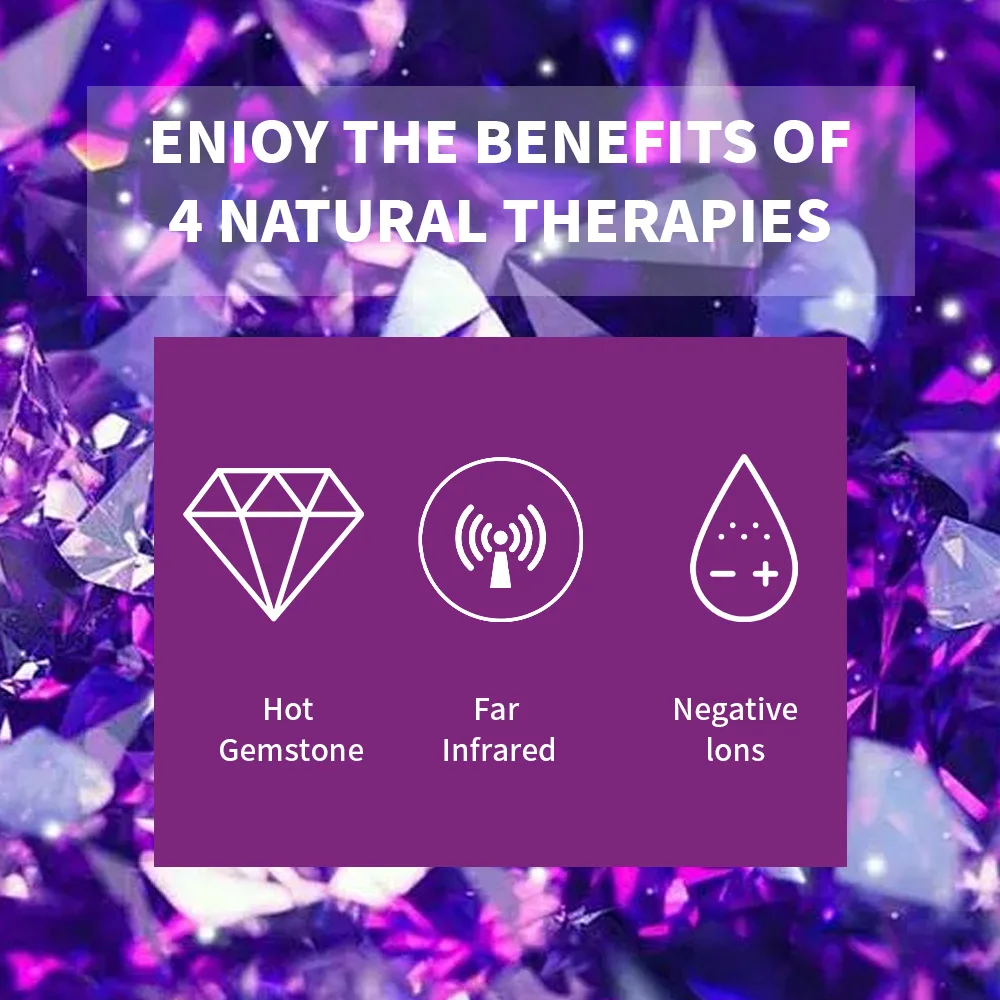 Healing Stone Effect Amethyst Tourmaline Bian-stone Therapy Pillows Neegative Ions Seven-color Crystal Pillow Cervical Support