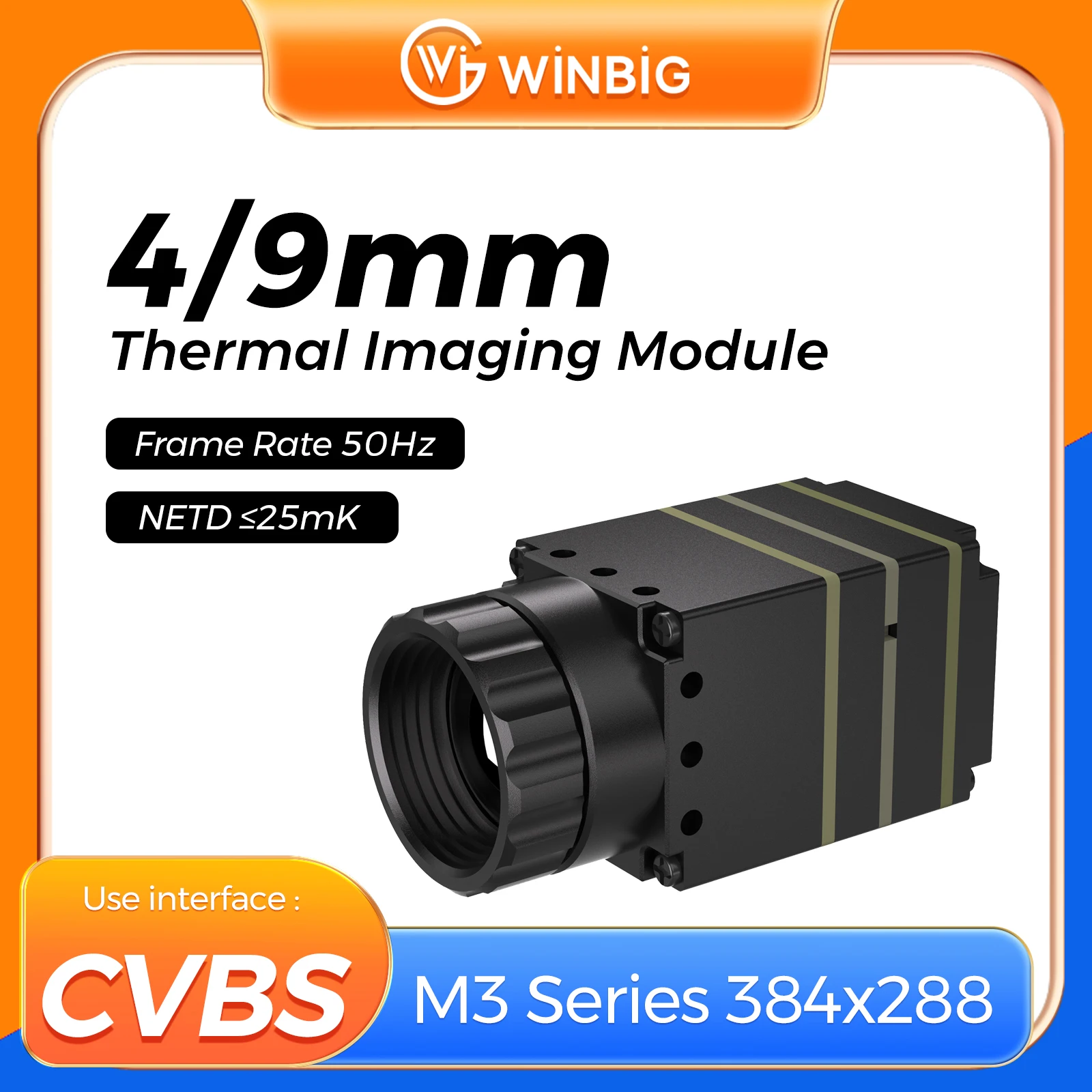 Thermal Imaging Module 384x288 50Hz 12um Uncooled Infrared Camera Core M3-C-4 M3-C-9 for Security Surveillance